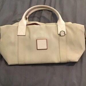 Dooney & Bourke Cream Canvas Handbag with Top Handles